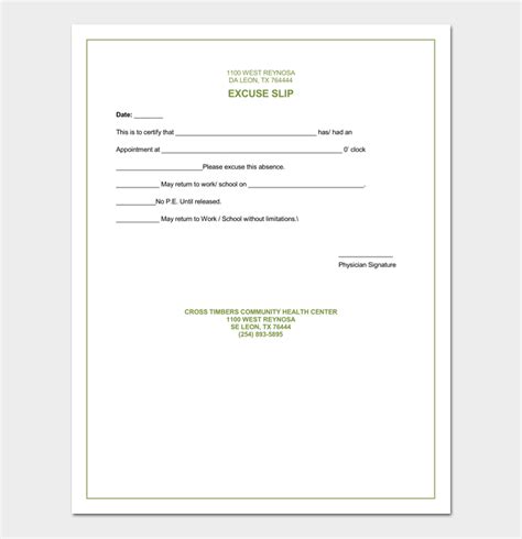 Printable Fillable Doctors Note